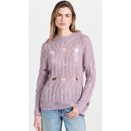 Pullovers Grunge Detail Effect At Bottom Sweep Sweater