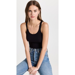 Cropped ribbed tank