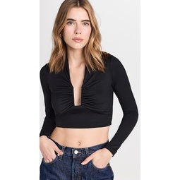 Square Wire Long Sleeve Crop