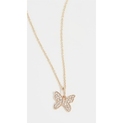 Mini Pave Butterfly Charm Necklace