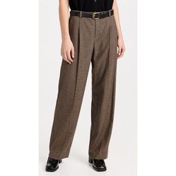 Houndstooth Pleat Front Pants