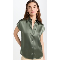 Cap Sleeve Ruched Back Blouse