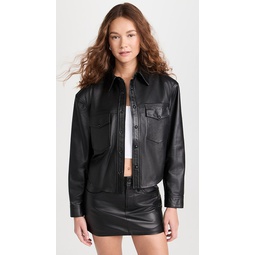 Leather Shirt Jacket