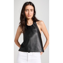 Leather Backless Halter Top
