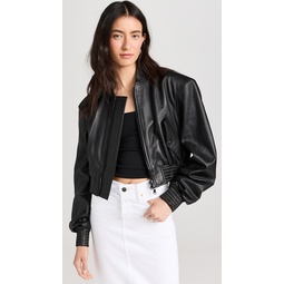 Leather Tailored Crop Bomber