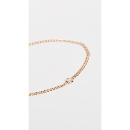14k XS Curb Chain Bracelet with Floating Diamond