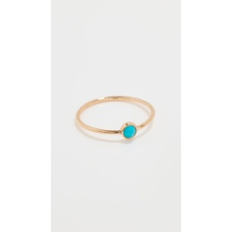 14k Single Turquoise Gemtstone Stacking Ring