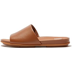 FitFlop Gracie Leather Pool Slides Sandals for Women - Leather Upper, Open Toe Design, and Textile Lining