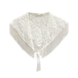 LAUNDRY BY SHELLI SEGAL Womens Lace Triangle Wrap, Marshmallow, One Size