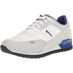 BOSS Mens Running Style Low Profile Mesh Sneakers with Constrast Bold Sole
