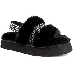 Juicy Couture Womens Slide Slipper Sandals With Faux Fur