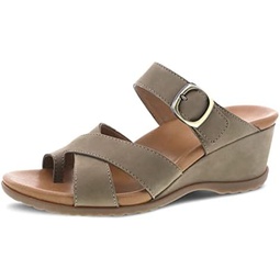 Dansko Aubree Wedge Sandal for Women  Cushioned, Contoured Footbed for All-Day Comfort and Support  Adjustable Hook & Loop Strap with Buckle Detail  Lightweight Rubber Outsole