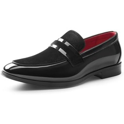 Bruno Marc Mens Tuxedo Patent Loafers Classic Velvet Slip-on Dress Shoes