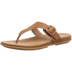 FitFlop Womens Gracie Rubber-Buckle Leather Toe Post Sandals