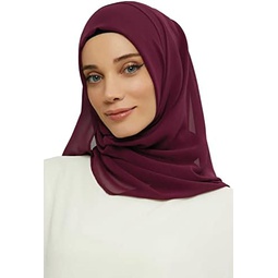 Aishas Design Chiffon Hijab Scarf for Women Muslim, Presewn Instant Turban Shawl