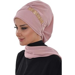 Aishas Design Turban For Women, Pre-Tied Chiffon Scarf, Lightweight Hijab Headwear…