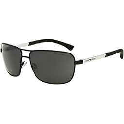 Emporio Armani EA2033 Rectangle Sunglasses For Men + BUNDLE with Designer iWear Eyewear Care Kit