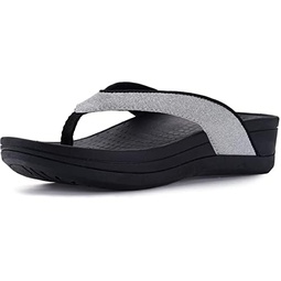 WHITIN Womens Platform Flip Flops Orthotic Arch Support Soft Toe Post Wedge Thong Sandals
