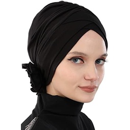 Aishas Design Instant Turban Head Wraps for Women, 95% Cotton 스카프 Hijab Shirred Design, Chemo Cancer Headwear