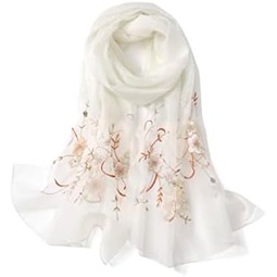 STARWHISPER Women Silk & Wool Long and Large Scarf Shawl Wrap For Evening Dress