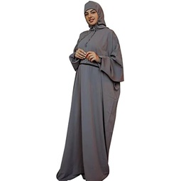 Hijabaya Hijab Abaya Islamic Prayer Dress Thobe Foldable Portable Travel with Prayer Rug & Beads Gift Set for Muslim Women