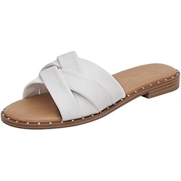 DREAM PAIRS Women s Cute Slip On Studded Flat Slides Sandals