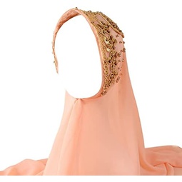 LumiSyne Chiffon Hijab Muslim Women Solid Color Jersey Hijab With Glitters Beads Soft Head Scarf Long Scarf Shawl Khimar