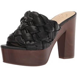 Jessica Simpson Supira Womens Faux Leather Woven Platform Slide Sandals