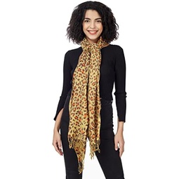PASHWRAP Womens Leopard Print Scarf Large Wrap Shawl Cheetah Scarves