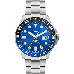 Fossil Blue Mens Dive-Inspired Sports Watch with Stainless Steel, Silicone, or Leather Band