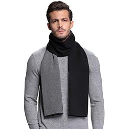RIONA Mens Winter Cashmere Feel Australian Merino Wool Soft Warm Knitted Scarf