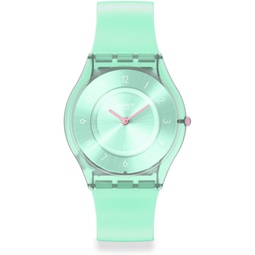 Swatch Big Bold BIOSOURCED Lacquered PASTELICIOUS Teal Quartz Watch