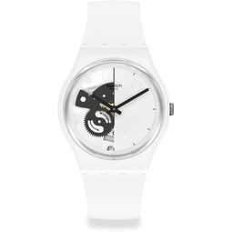 Swatch LIVE TIME WHITE Unisex Watch (Model: SO31W101)