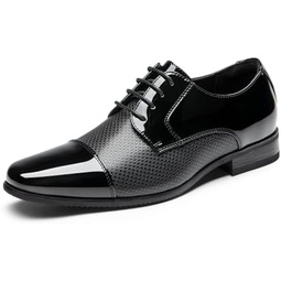 Bruno Marc Mens Patent Tuxedo Dress Shoes Classic Lace-up Formal Oxfords