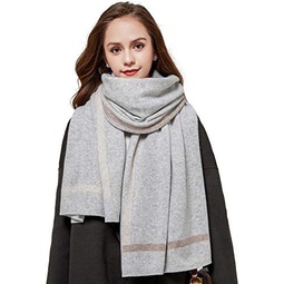 RIONA Womens 100% Australian Merino Wool Cold Weather Scarf Knitted Soft Warm Neckwear Wrap Shawl
