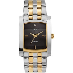 Timex Mens Dress Analog 33mm Stainless Steel Bracelet Watch with Genuine Diamond