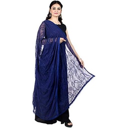 Chandrakala Womens Indian Blue Gota Patti Chiffon Dupatta Neck Wrap Long Stole Scarf Chunni,Free Size (D180BLU)