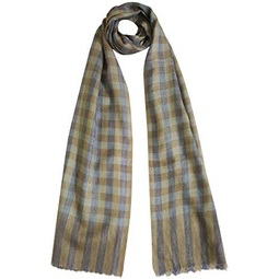 Mehrunnisa Handcrafted Pure Pashmina Cashmere Wool Check Muffler/Scarf Wrap  Unisex