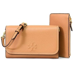 Tory Burch Womens 146467 Thea Pebbled Leather With Gold-tone Hardware Crossbody Bag With Flat Wallet