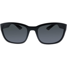Prada Linea Rossa PS 05VS 1BO5S0 Black Plastic Rectangle Sunglasses Grey Lens