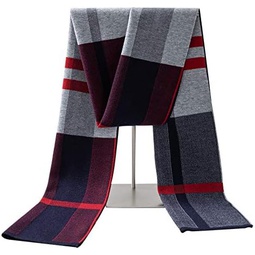 Lallier Mens Merino Wool Scarf, Long Winter Neckwear with Gift Box