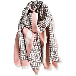 LumiSyne Winter Cashmere Scarf Shawl For Women Classic Houndstooth Pashmina Scarves With Tassel Warm Soft Long Thickened Wrap