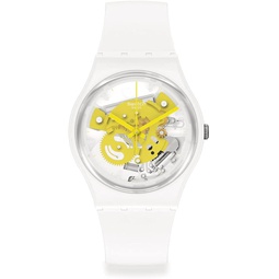 Swatch Bioceramic Time to Yellow Small Quartz White Dial Unisex Watch SO31W105