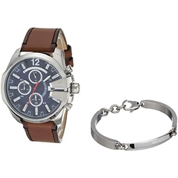 Diesel Baby Chief Mens Chronograph Watch with Stainless Steel Bracelet or Genuine Leather Band