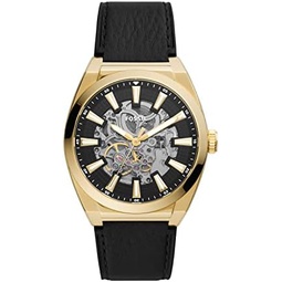 Fossil Everett Mens Automatic Watch with Mechanical Movement and Skeleton Dial