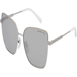 Michael Kors Bastia MK1108 11536G Sunglasses Womens Silver/Silver Mirror 57mm