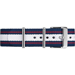 Timex TW7C06900 20mm Blue/White/Red Stripe Fabric Double-Layered Slip-Thru Strap