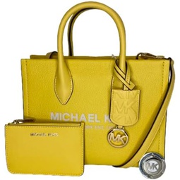Michael Kors Mirella Small Shopper Top Zip Bag Bundled SM TZ Coinpouch Purse Hook (Daffodil Multi)