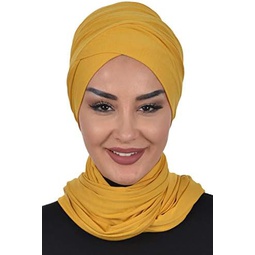 Aishas Design Jersey Shawl for Women 95% Cotton Head Wrap Instant Modesty Turban Cap Bonnet