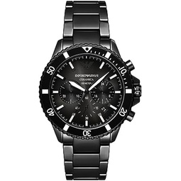 Emporio Armani Mens Dive-Inspired Sports Watch with Stainless Steel, Ceramic, or Silicone Band
